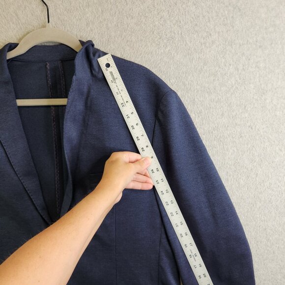 Michael Kors Blazer Mens 46R Blue Double Vent 2 Button Notched Summer Thin - Picture 15 of 16